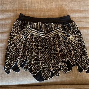 Beaded Free People flapper style mini skirt